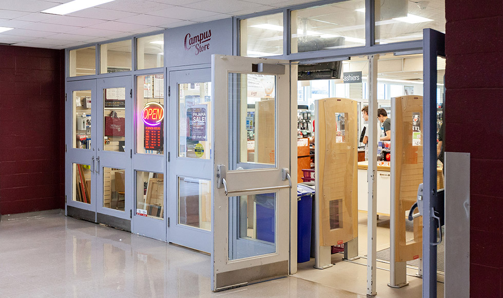 Image of the McMaster University campus store entrance