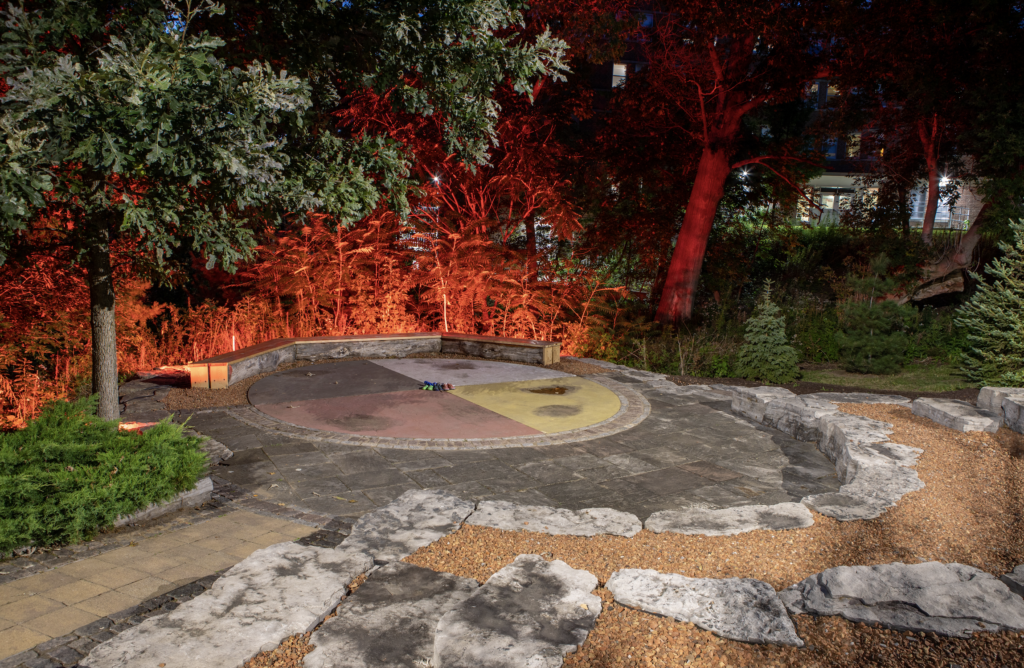 Indigenous Learning Circle illuminated in orange September 29 and September 30, from 7:00 pm to sunrise the next morning. Commemorating National Day for Truth and Reconciliation.