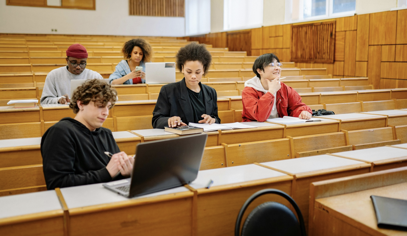 Students sitting in lecture hall