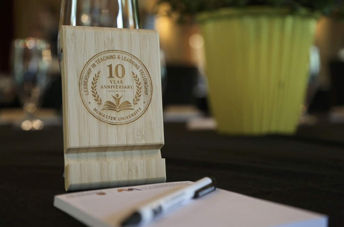 Photo of the gift received by attendees at the 10-Year Anniversary of the Leadership in Teaching and Learning Fellowship program. 